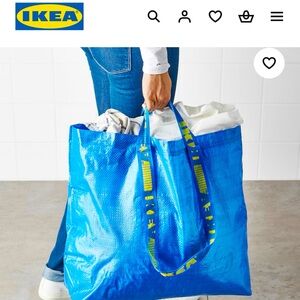 💙 lot 3 IKEA FRAKTA Shopping bags medium blue NWT 10 gal tote beach storage